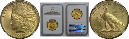 1910-D $10 Indian   NGC MS-62