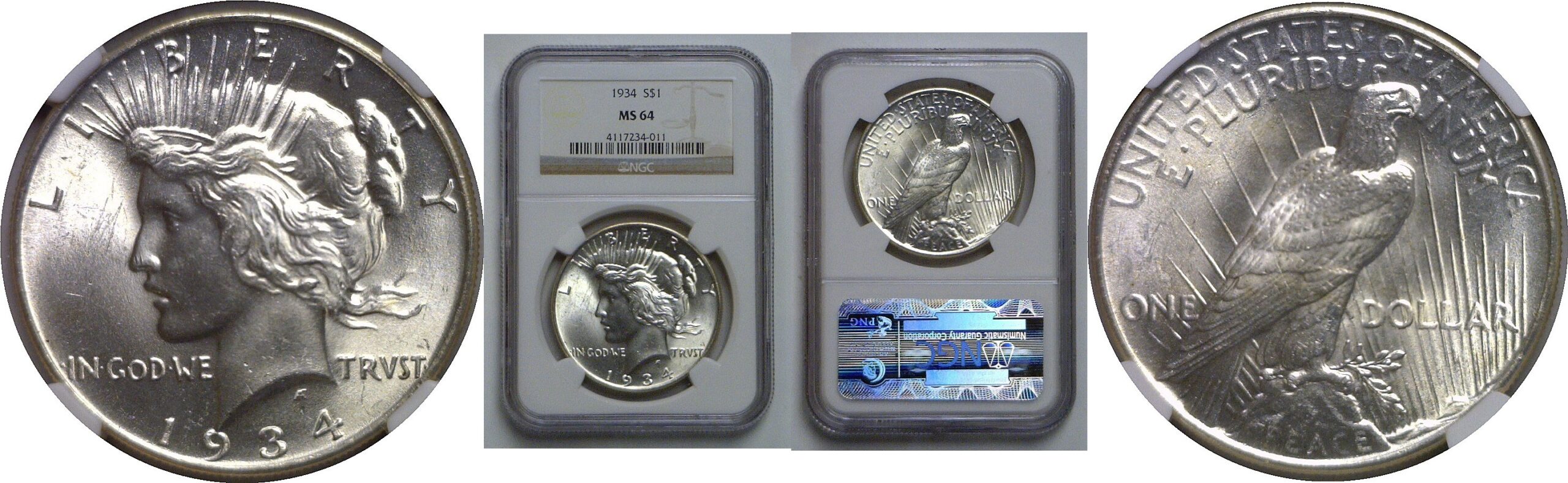 1934 Peace Dollar   NGC MS-64
