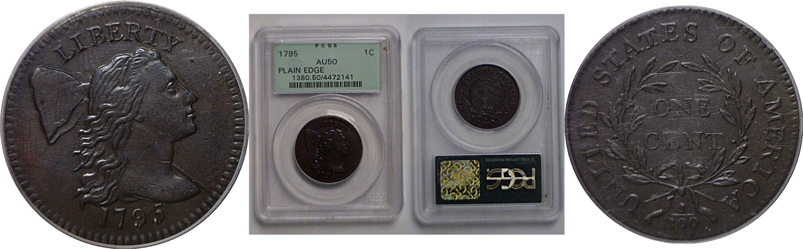 1795 Large Cent   PCGS AU-50
