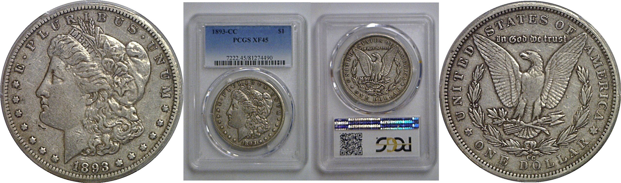 1893-CC Morgan Dollar   PCGS XF-45