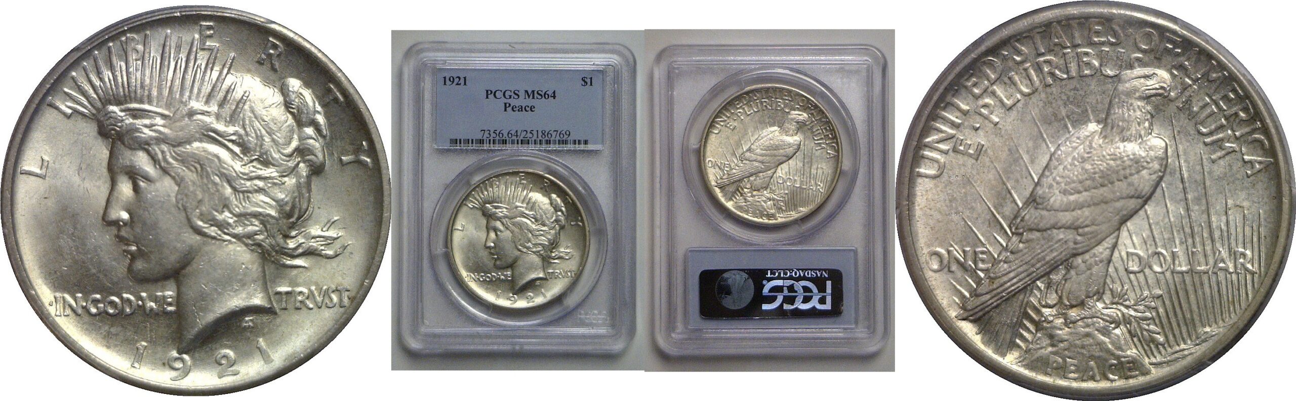 1921 Peace Dollar   PCGS MS-64