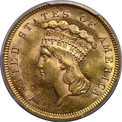 1860 $3 Princess   PCGS MS-64 - Image 2