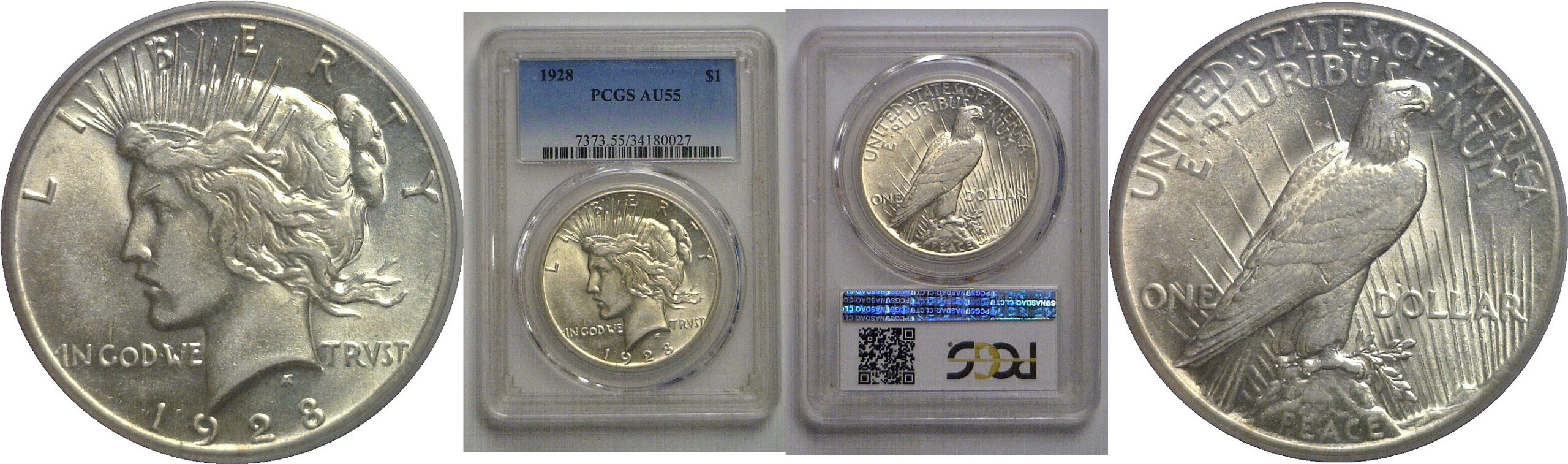 1928 Peace Dollar   PCGS AU-55