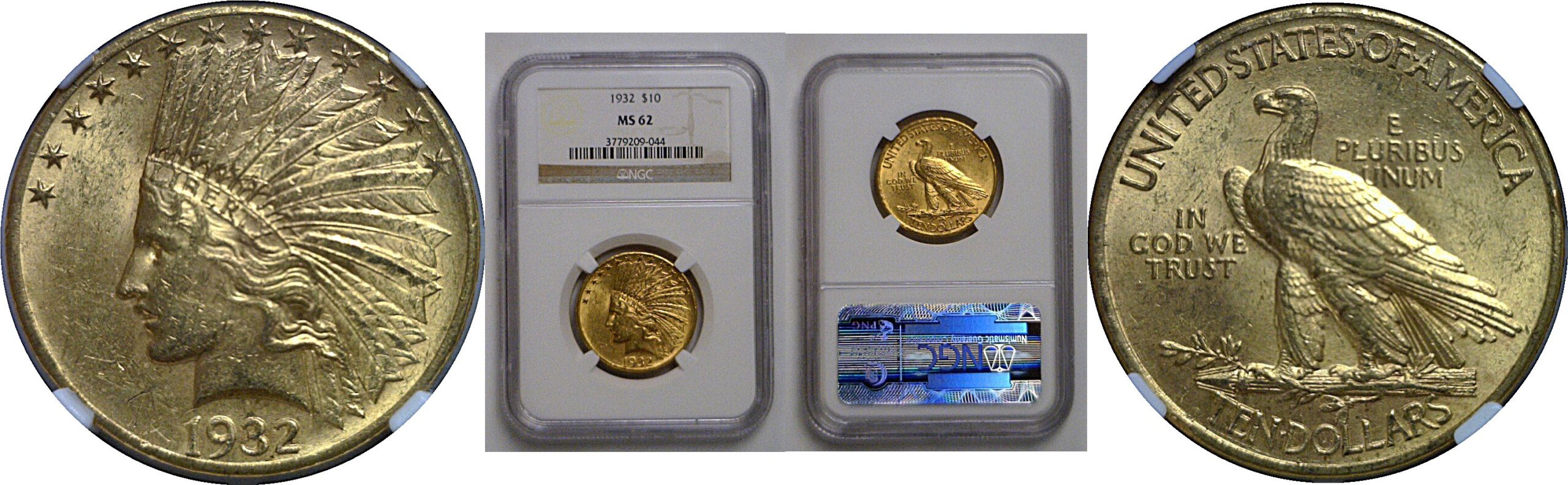 1932 $10 Indian   NGC MS-62