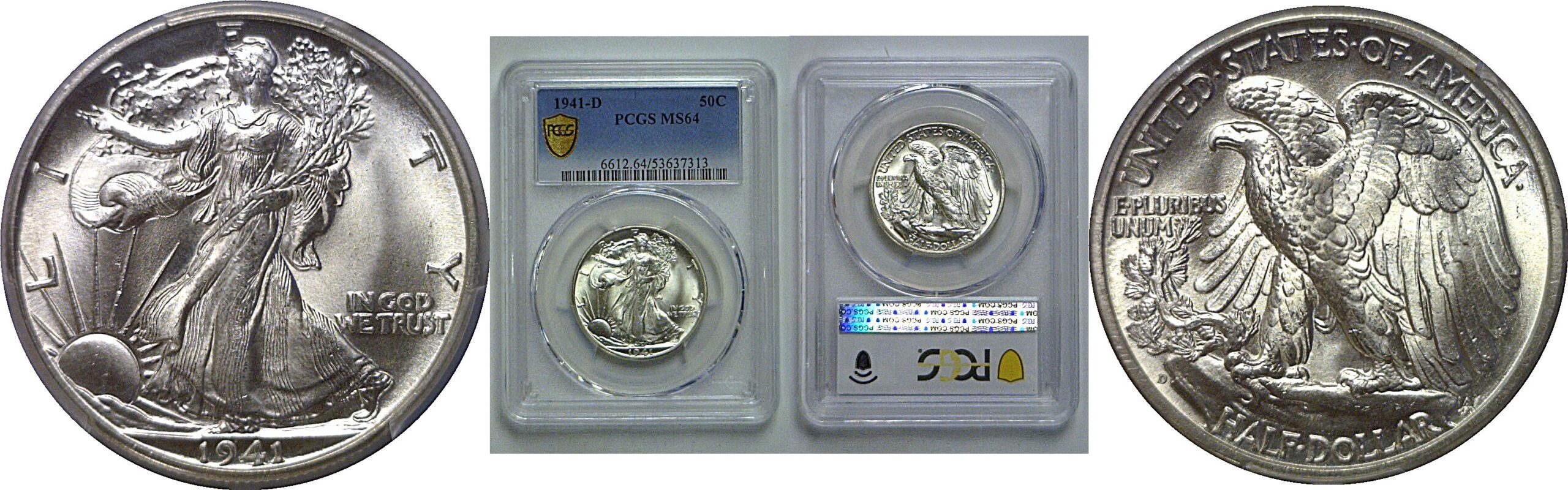 1941-D Walking Liberty Half Dollar   PCGS MS-64