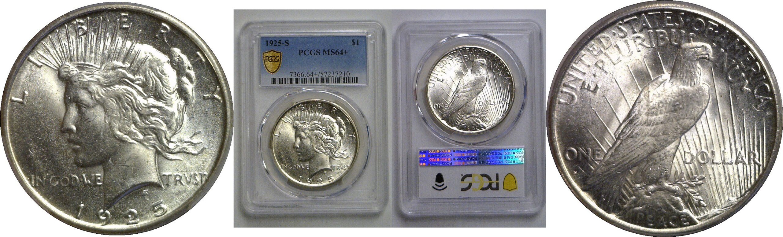1925-S Peace Dollar   PCGS MS-64+