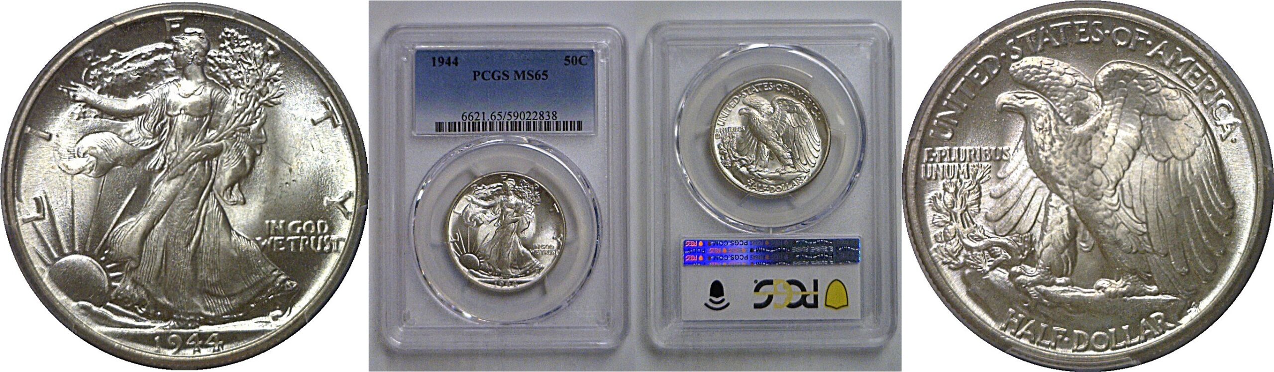 1944 Walking Liberty Half Dollar   PCGS MS-65