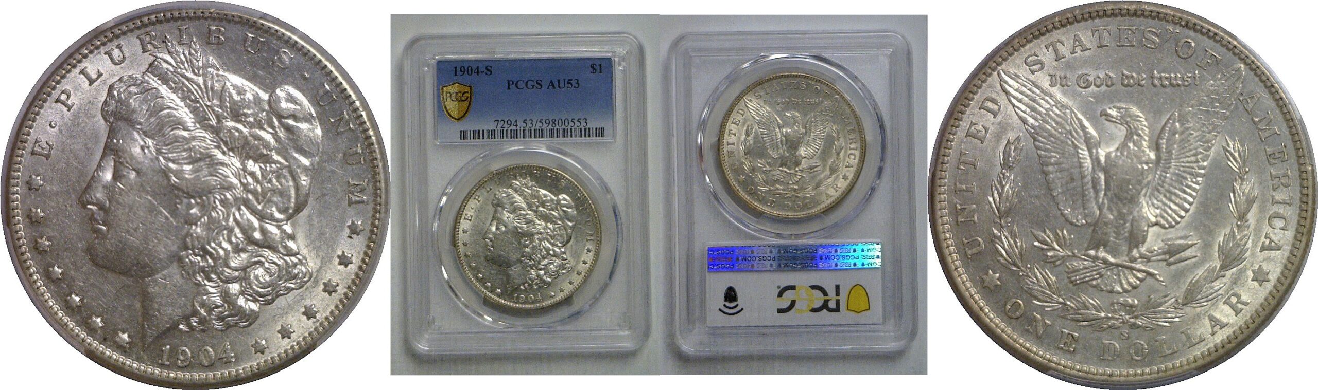 1904-S Morgan Dollar   PCGS AU-53
