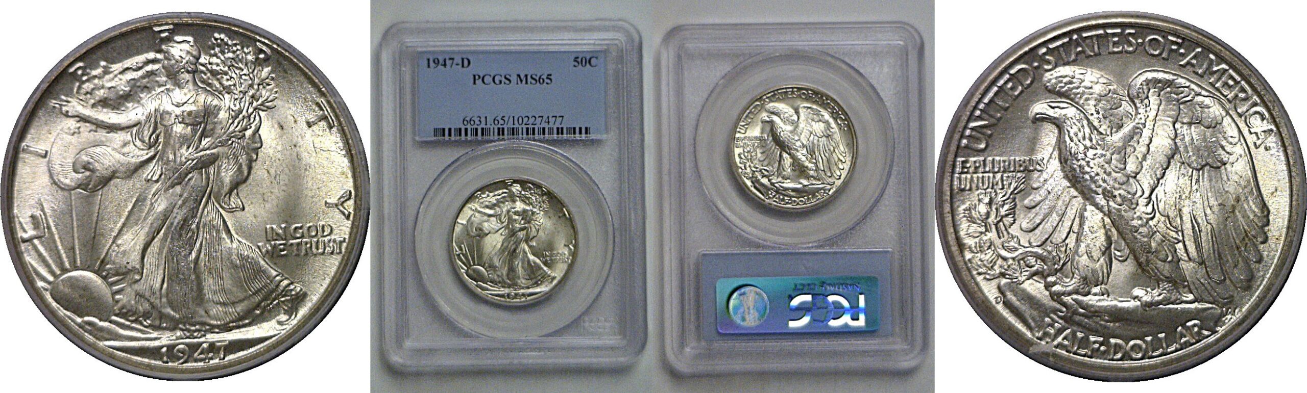 1947-D Walking Liberty Half Dollar   PCGS MS-65