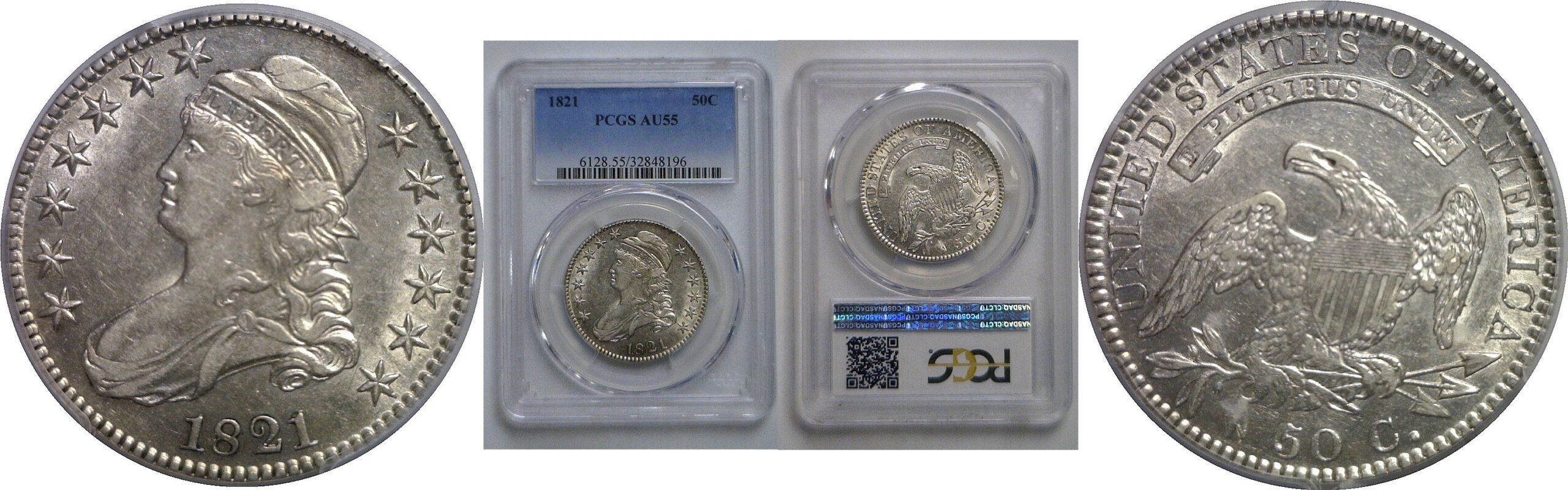 1821 Bust Half Dollar   PCGS AU-55