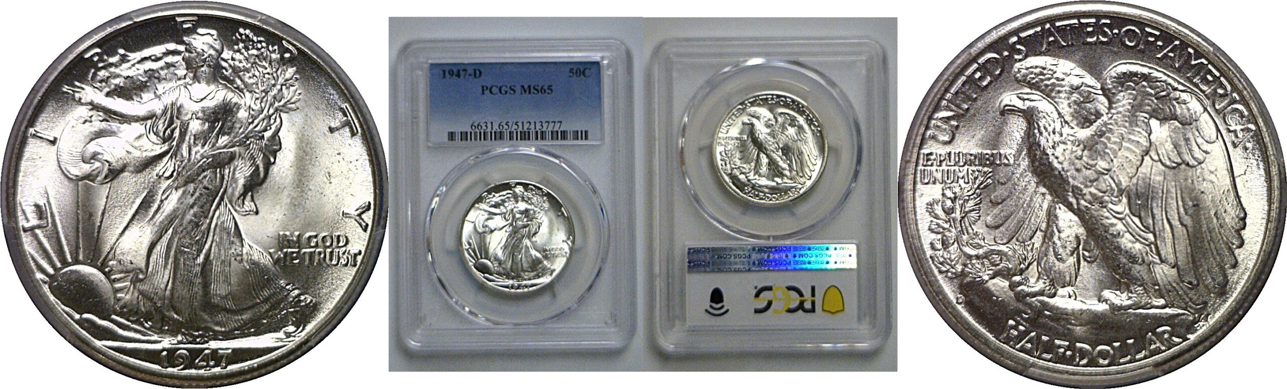 1947-D Walking Liberty Half Dollar   PCGS MS-65