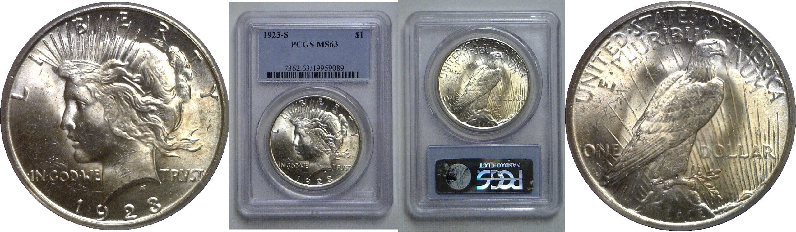 1923-S Peace Dollar   PCGS MS-63