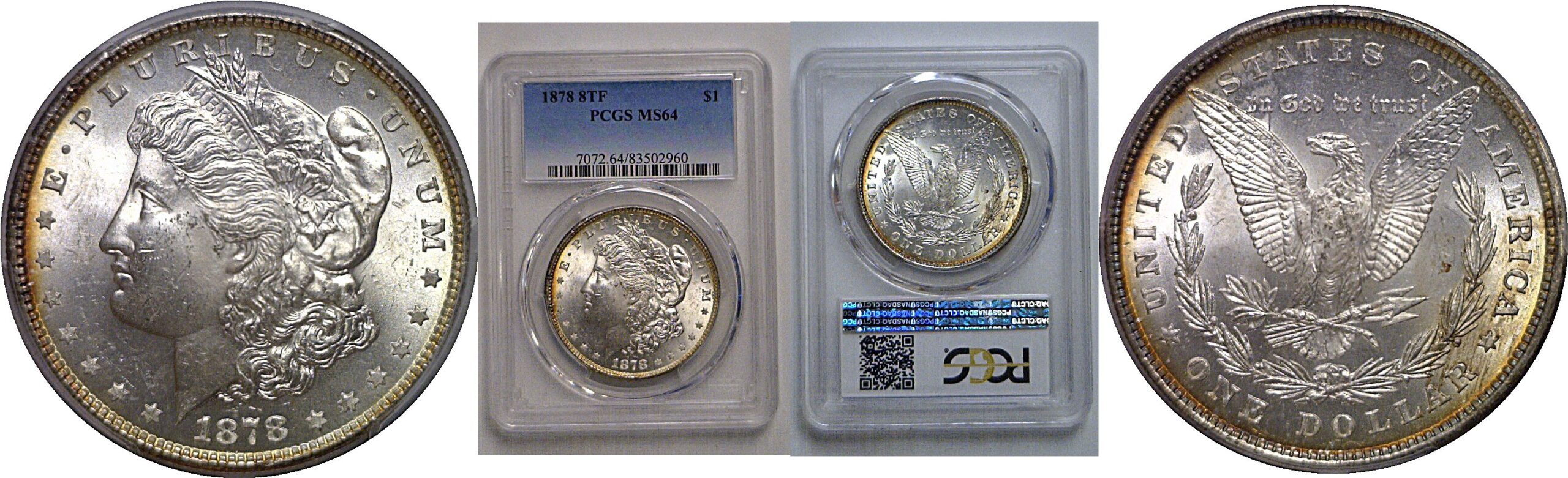 1878-8TF Morgan Dollar   PCGS MS-64