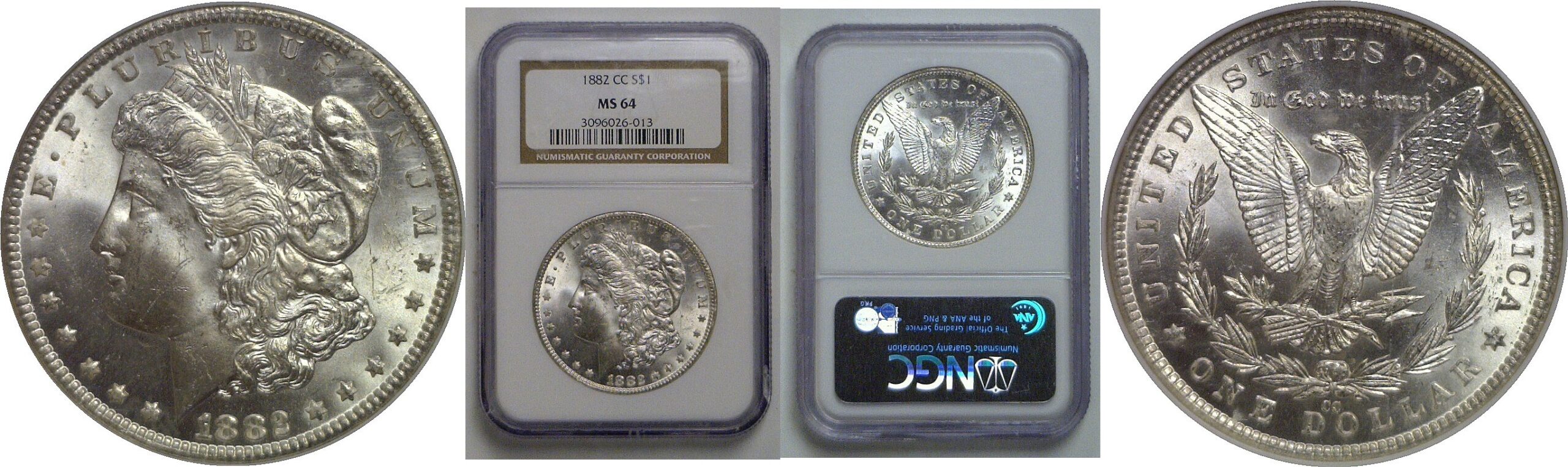 1882-CC Morgan Dollar   NGC MS-64