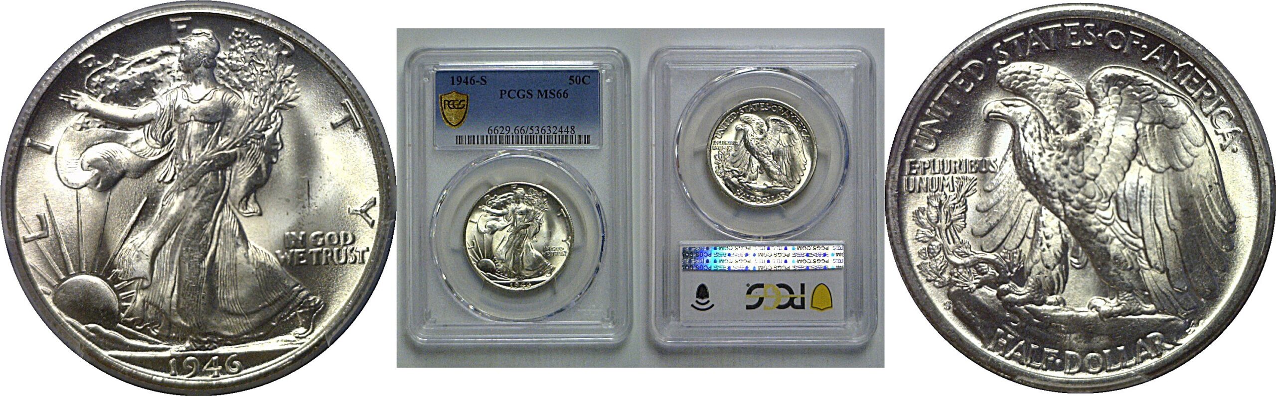1946-S Walking Liberty Half Dollar   PCGS MS-66