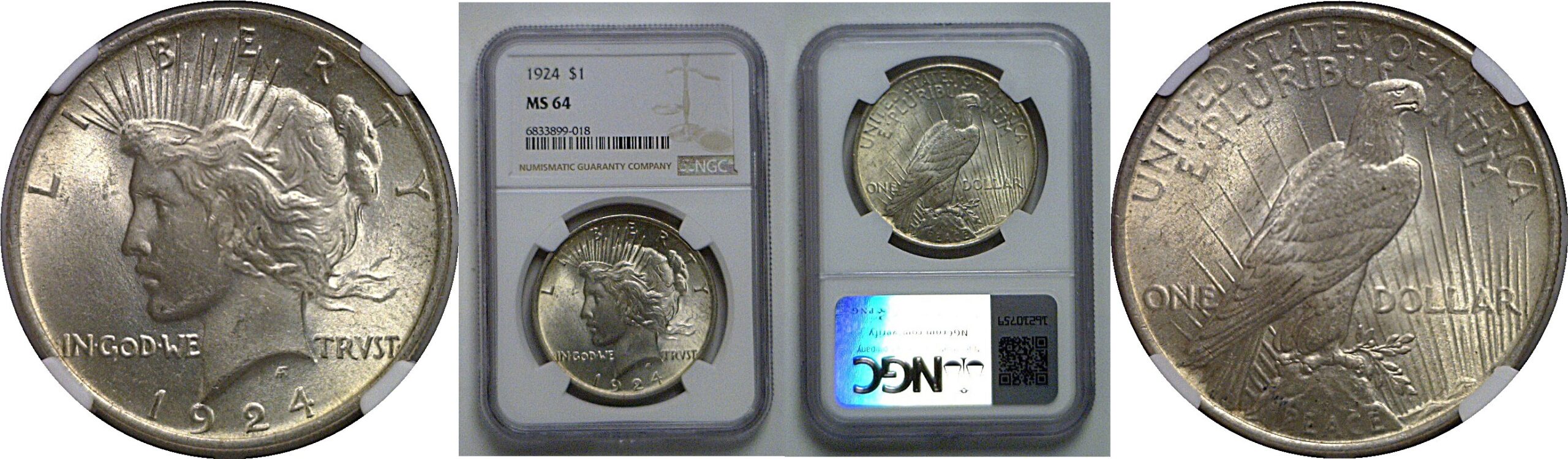 1924 Peace Dollar   NGC MS-64