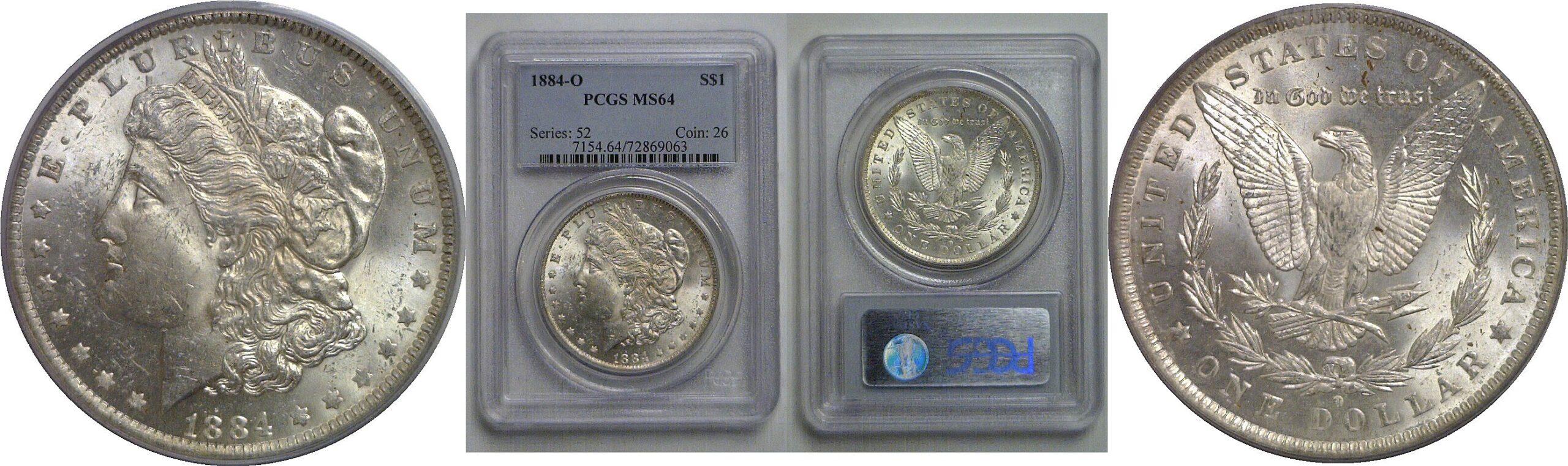 1884-O Morgan Dollar   PCGS MS-64