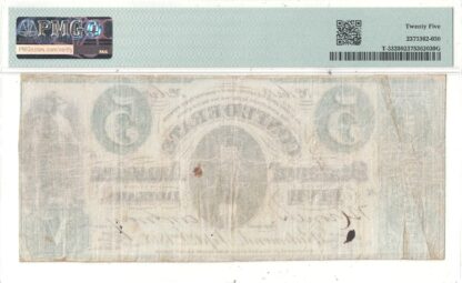 1861 $5 Confederate Note T-33 PMG VF-25 - Image 3