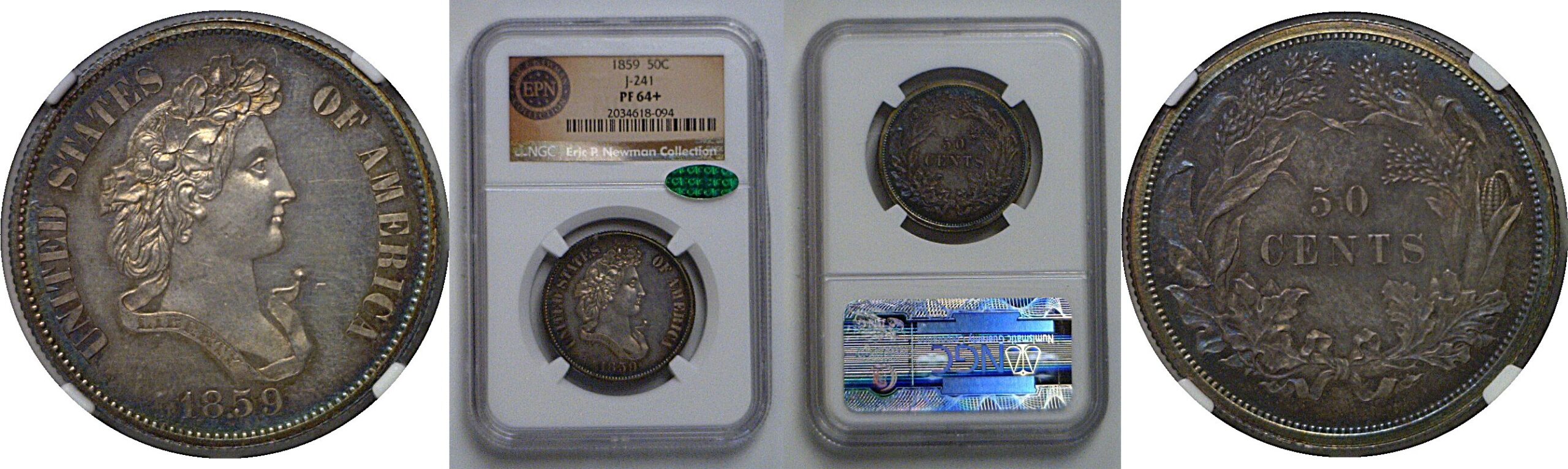 1859 Pattern Half Dollar  Judd-241   NGC PF-64+  CAC