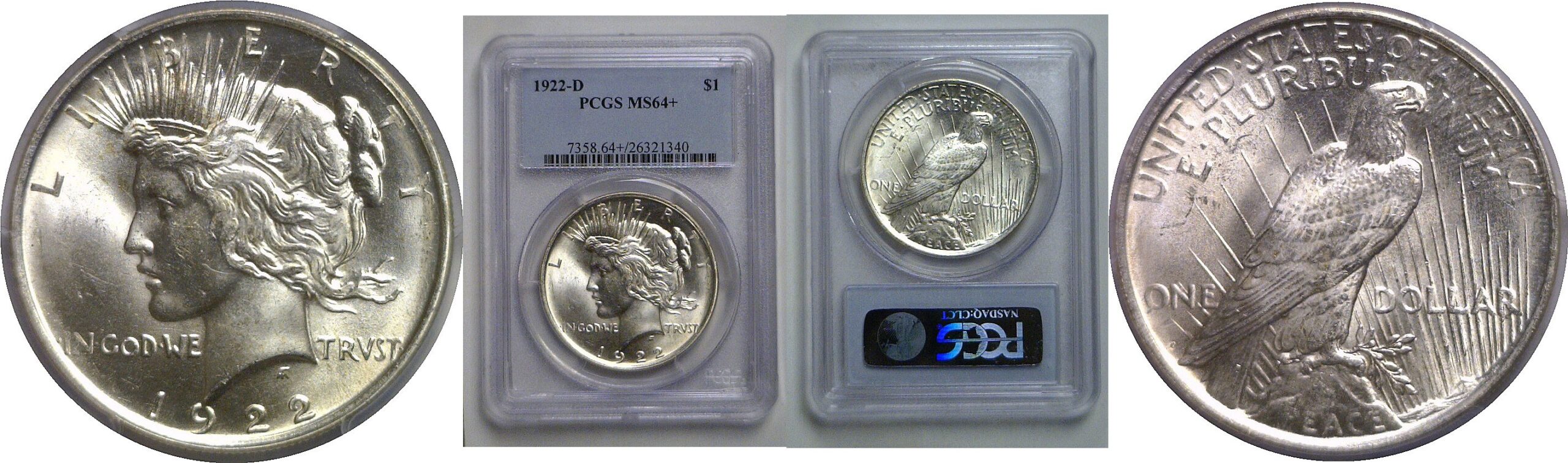 1922-D Peace Dollar   PCGS MS-64+