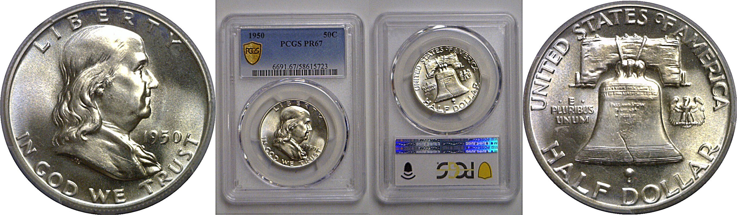 1950 Franklin Half Dollar    PCGS PR-67