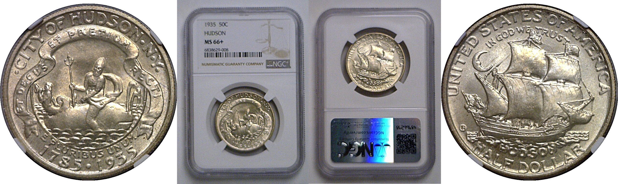 1935 Hudson Commemorative Half Dollar    NGC MS-66+