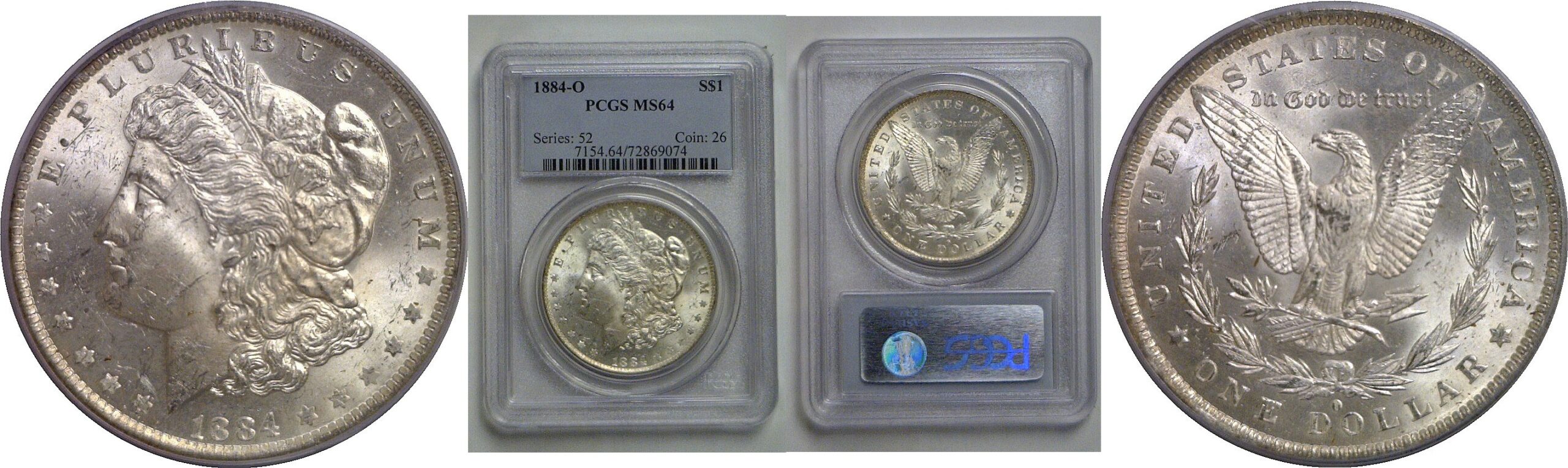1884-O Morgan Dollar   PCGS MS-64