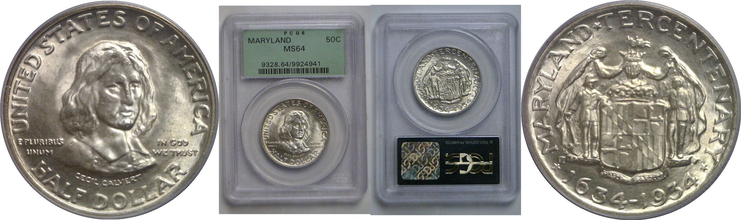 1934 Maryland Commemorative Half Dollar   PCGS MS-64