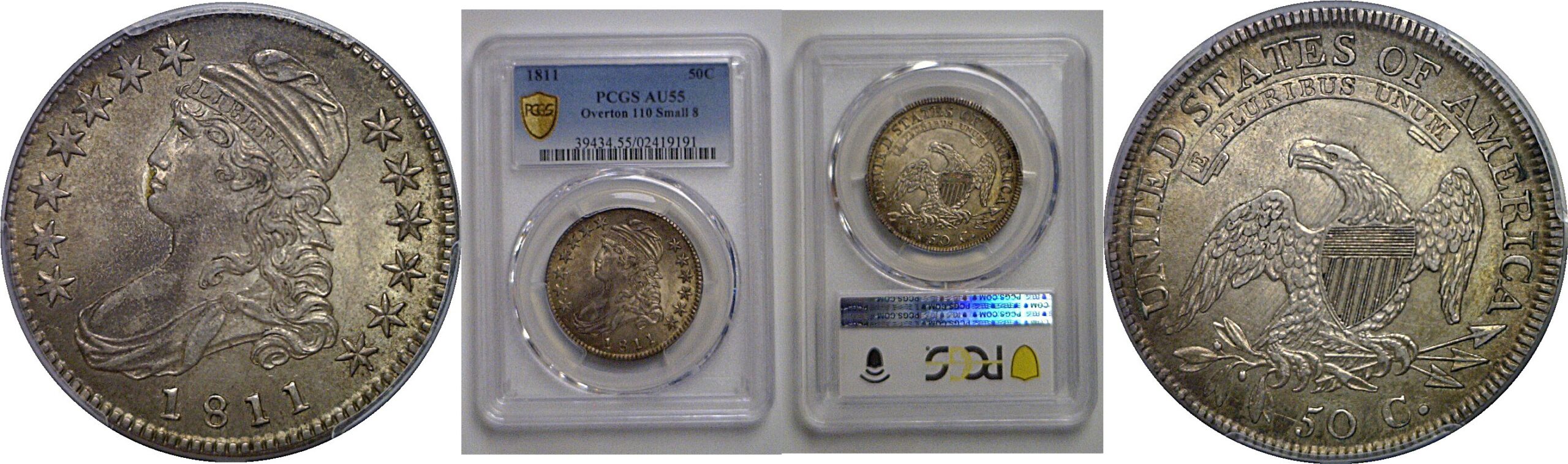 1811 Bust Half Dollar    PCGS AU-55