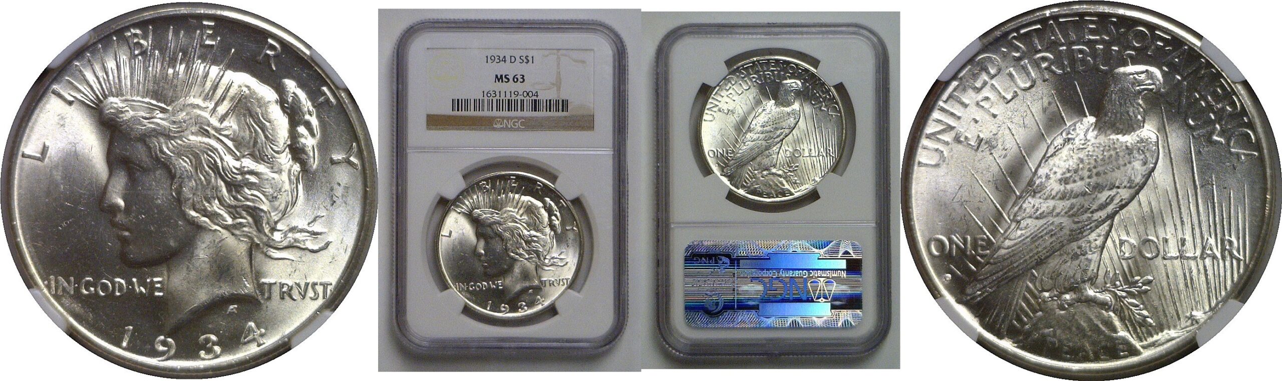 1934-D Peace Dollar   NGC MS-63