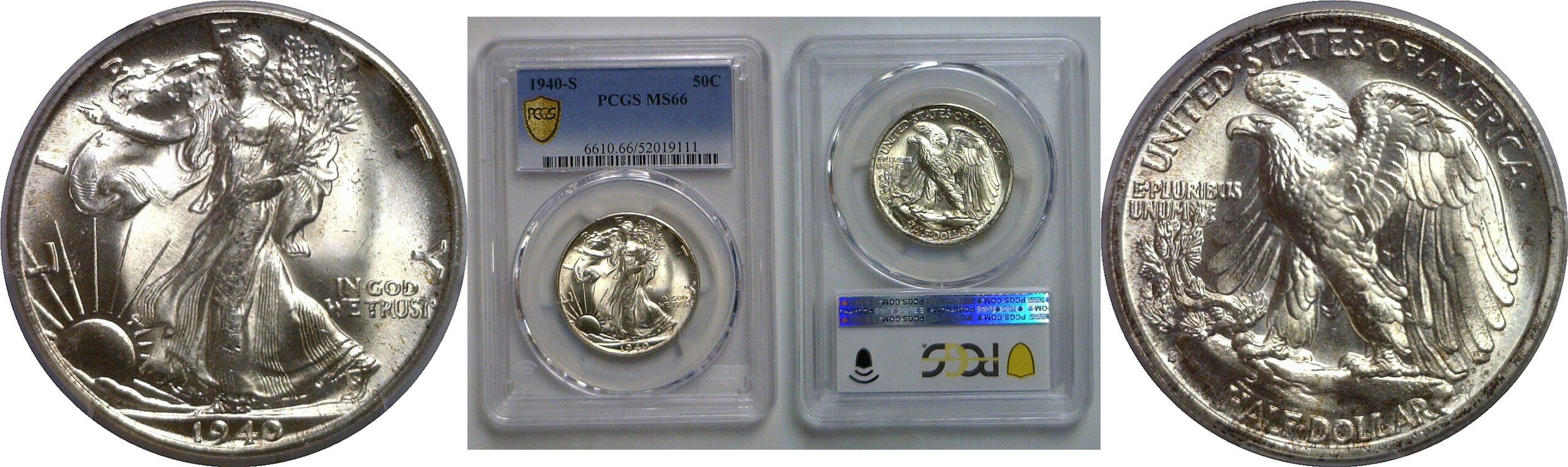 1940-S Walking Liberty Half Dollar   PCGS MS-66