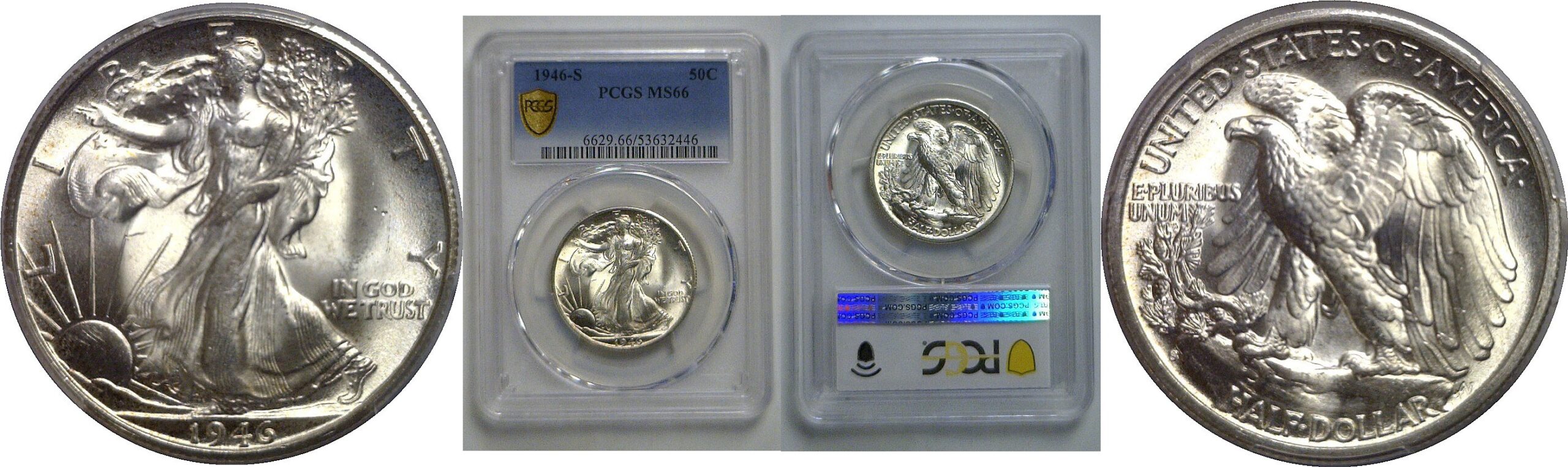 1946-S Walking Liberty Half Dollar   PCGS MS-66