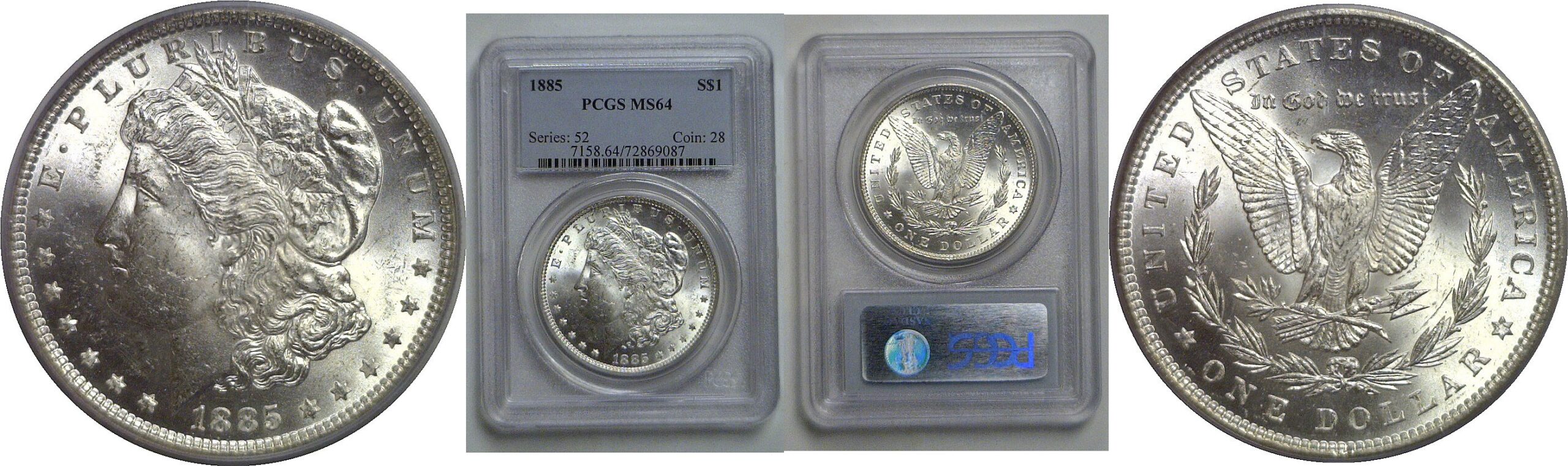 1885 Morgan Dollar   PCGS MS-64
