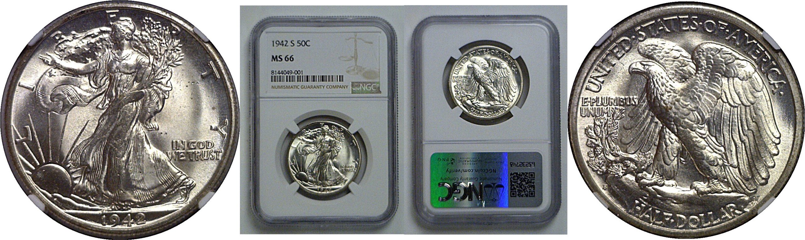 1942-S Walking Liberty Half Dollar   NGC MS-66