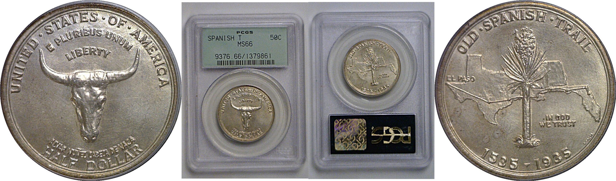 1935 Spanish Trail Commemorative Half Dollar  PCGS MS-66