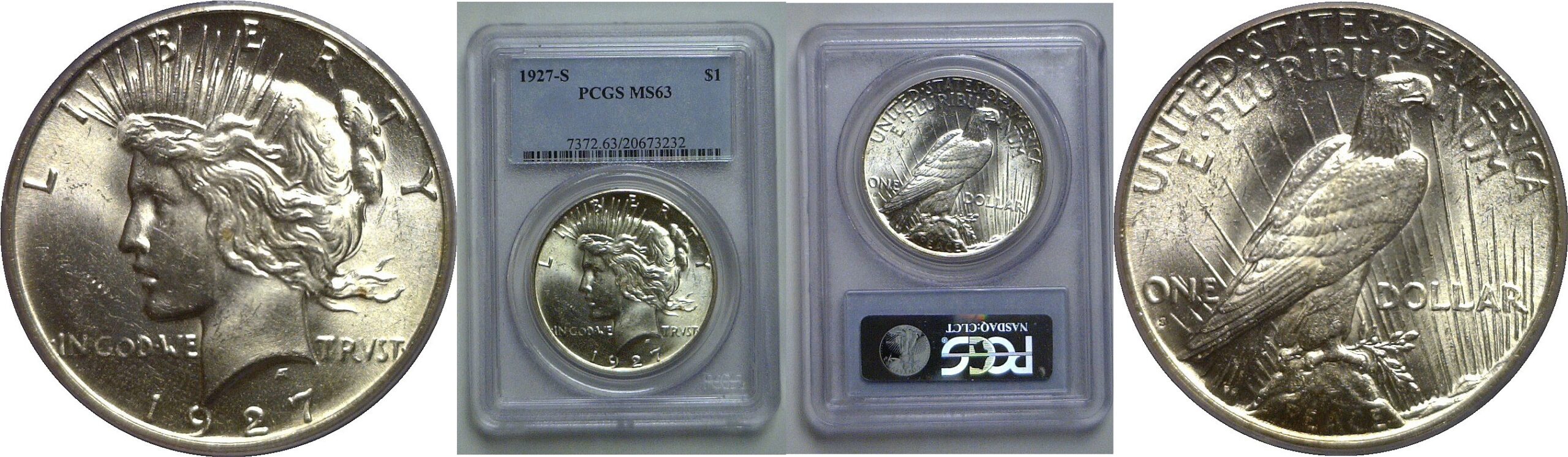 1927-S Peace Dollar   PCGS MS-63