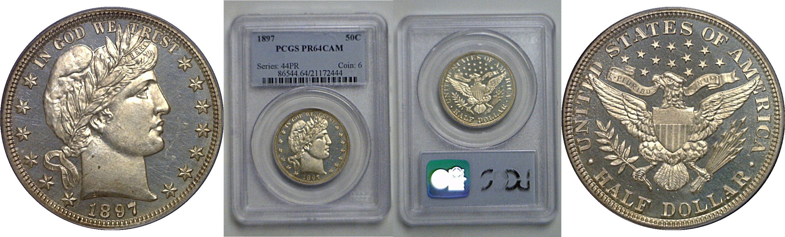 1897 Barber Half Dollar    PCGS PR-64 CAM