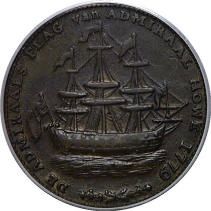 1778-1779  Rhode Island Ship Token, Wreath Below   PCGS AU-50 - Image 2