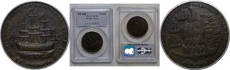 1778-1779  Rhode Island Ship Token, Wreath Below   PCGS AU-50