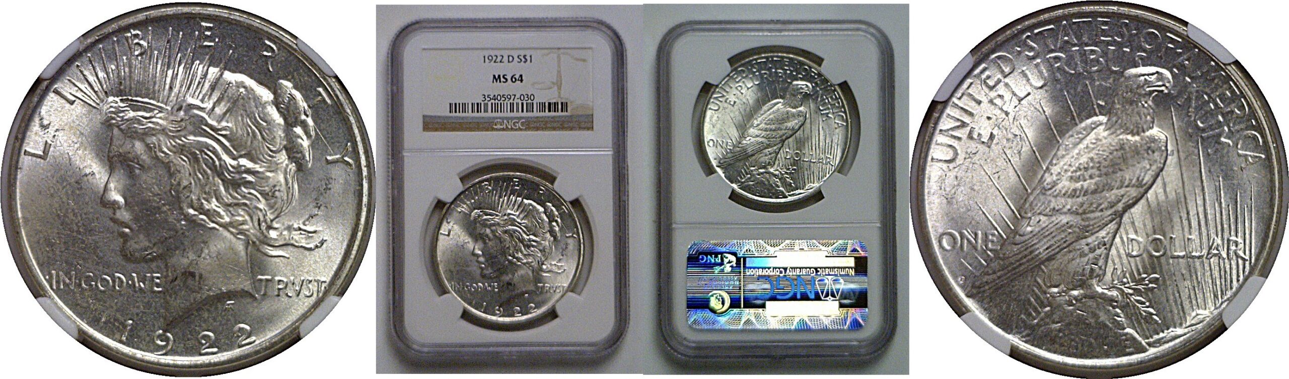 1922-D Peace Dollar    NGC MS-64