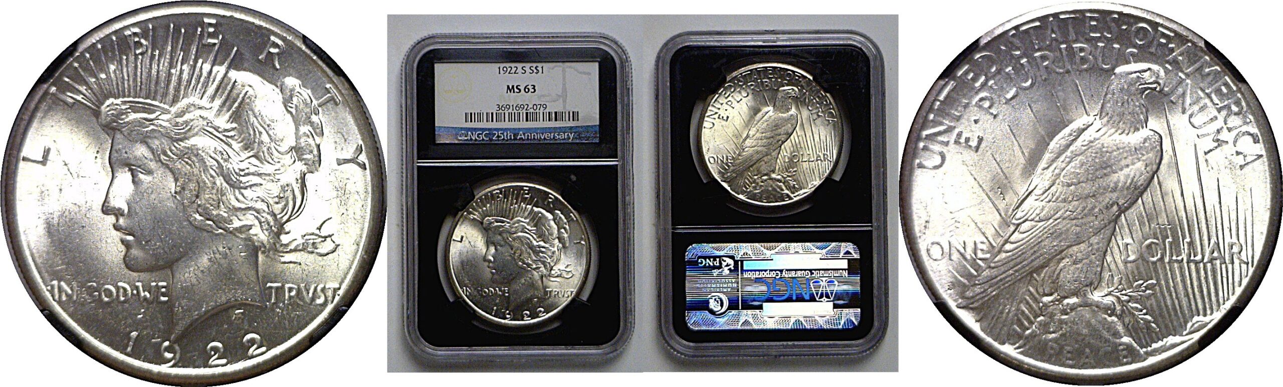 1922-S Peace Dollar   NGC MS-63
