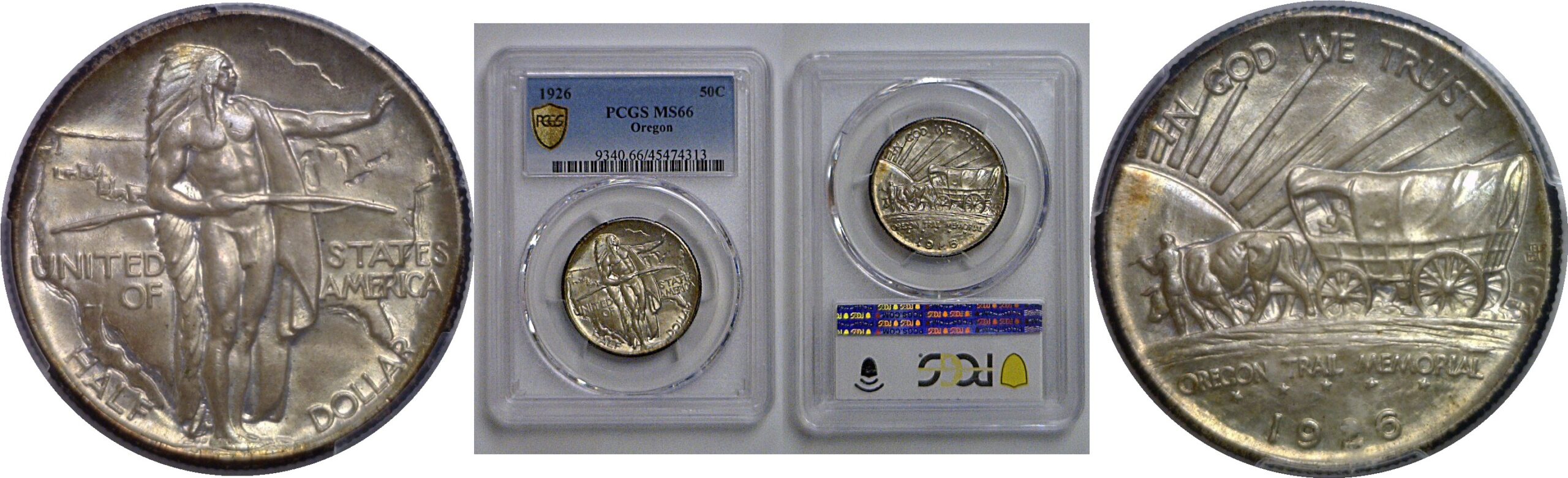 1926 Oregon Trail Commemorative Half Dollar    PCGS MS-66