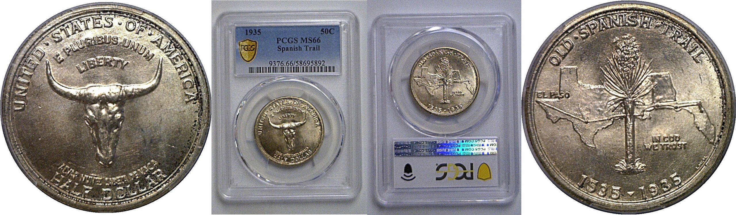 1935 Spanish Trail Commemorative Half Dollar    PCGS MS-66