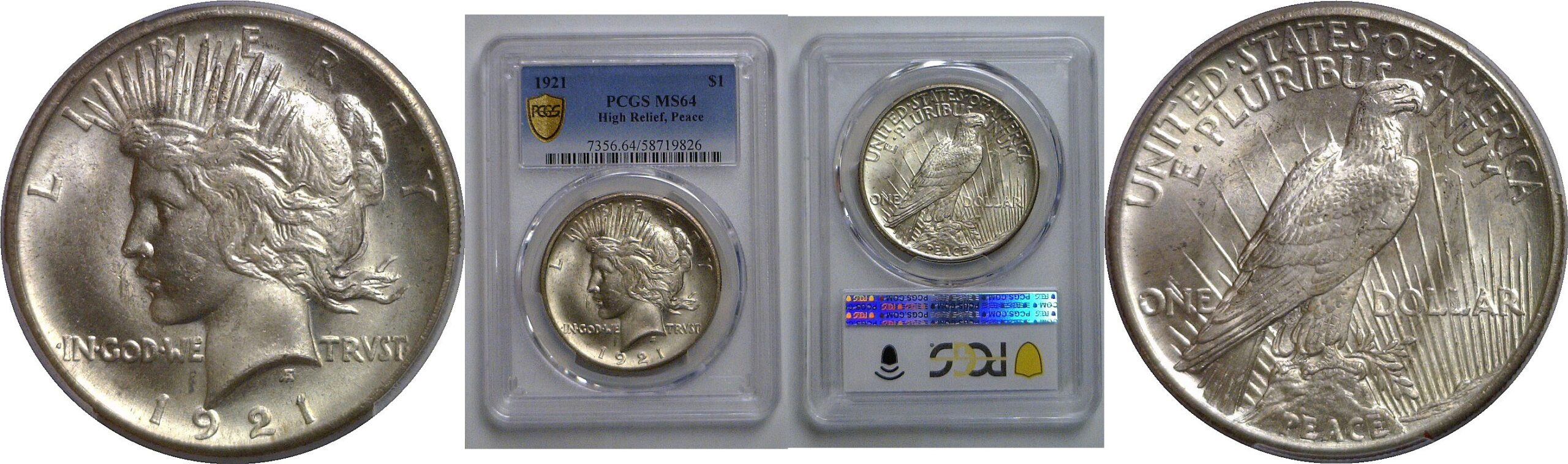1921 Peace Dollar   PCGS MS-64