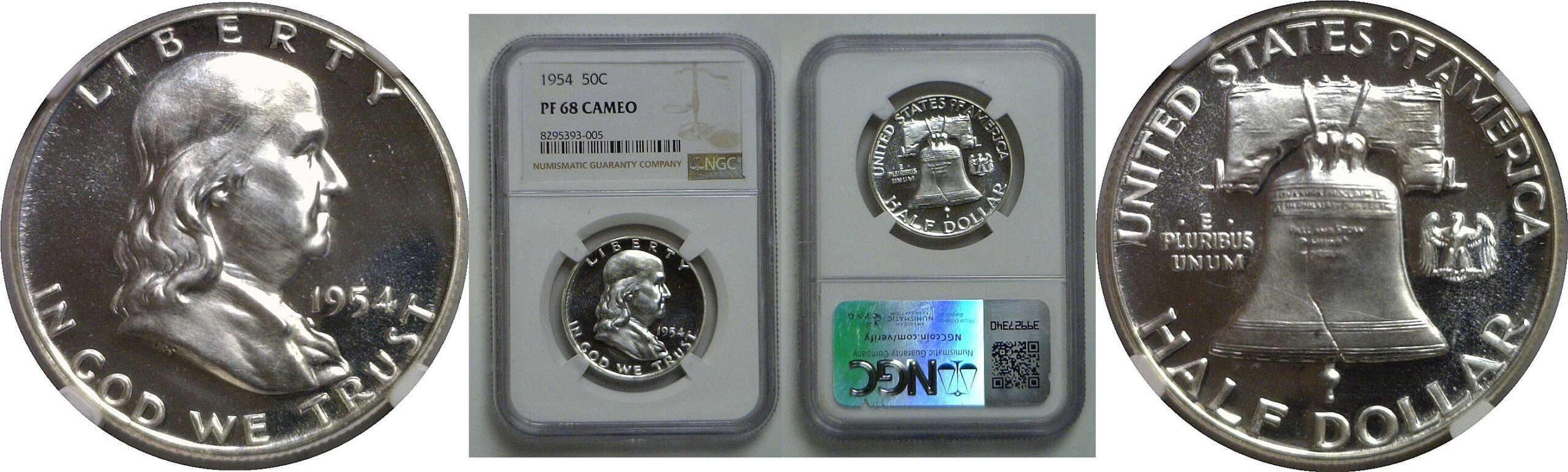 1954 Franklin Half Dollar   NGC PF-68 Cameo