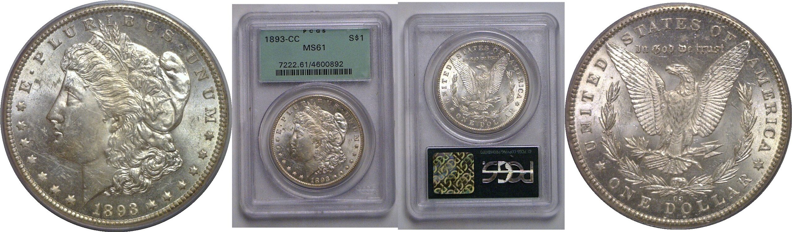 1893-CC Morgan Dollar   PCGS MS-61