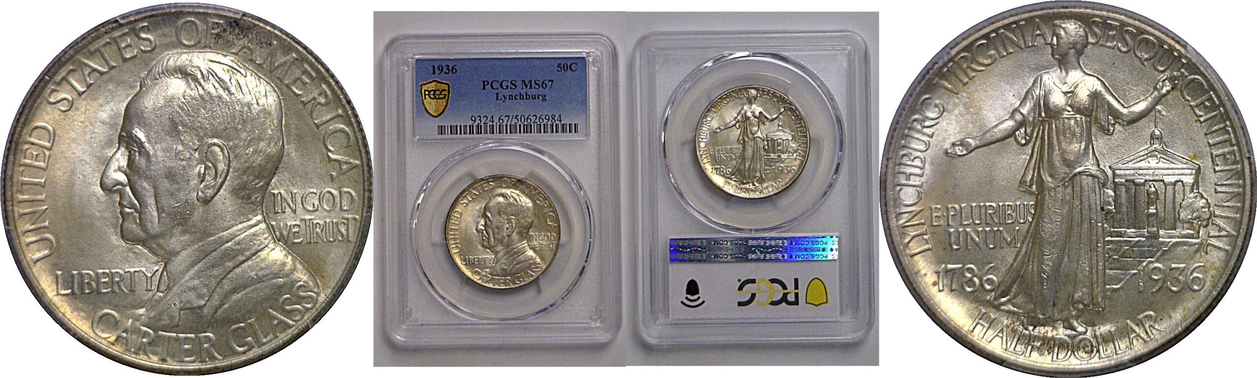 1936 Lynchburg Commemorative Half Dollar    PCGS MS-67