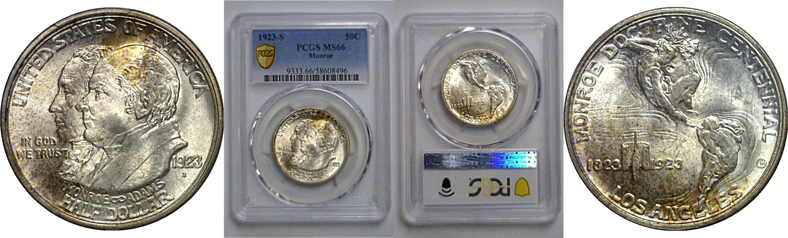 1923-S Monroe Commemorative Half Dollar    PCGS MS-66