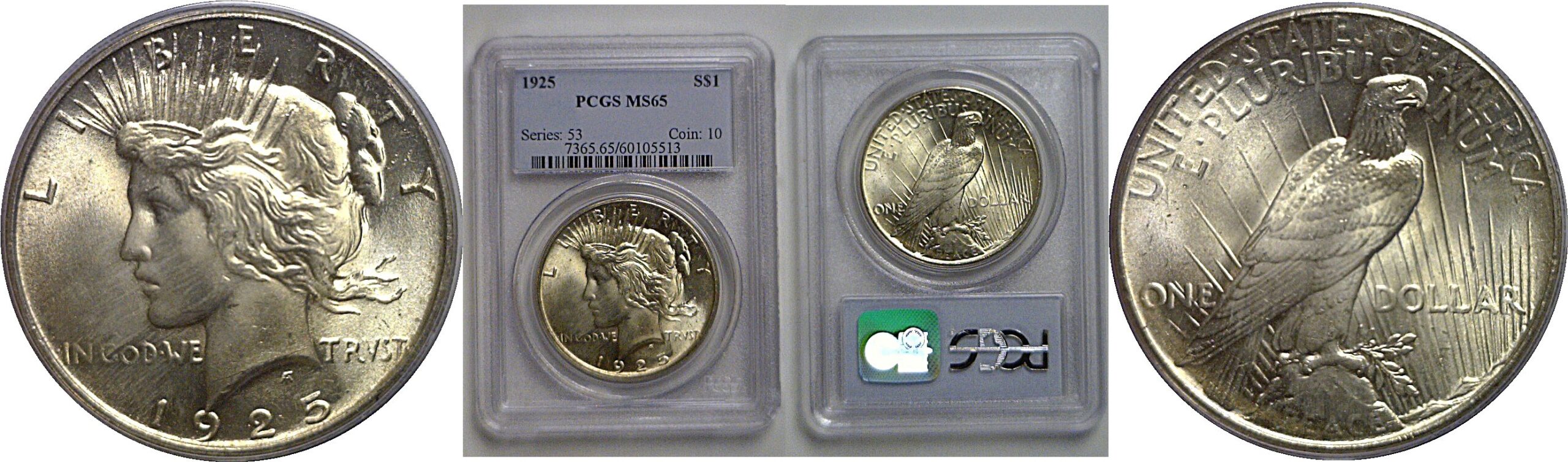 1925 Peace Dollar   PCGS MS-65