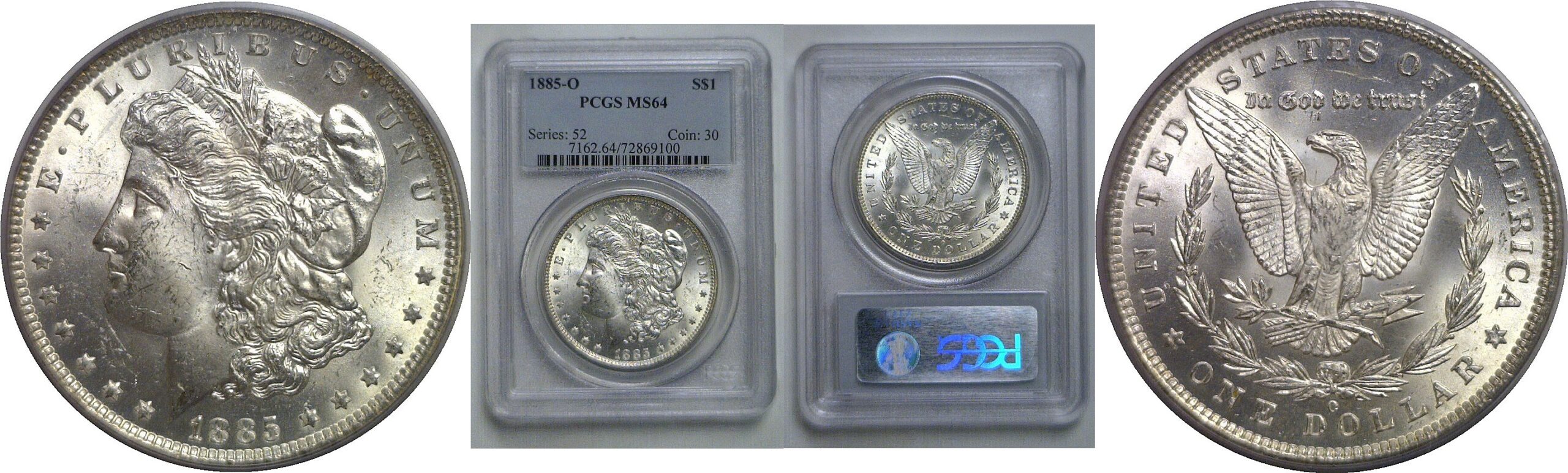 1885-O Morgan Dollar  PCGS MS-64